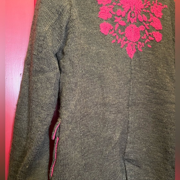 Free people wool double breasted sweater with embroidery (rare) - Picture 6 of 8